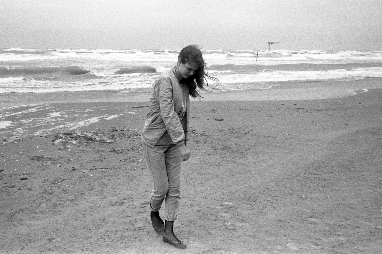 Teresa Ann Savoy On The Shore In Venice, September 1, 1981.