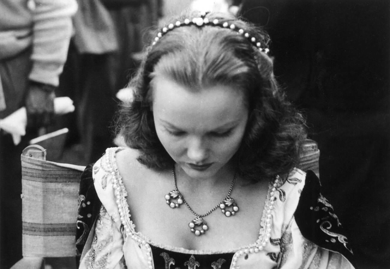 Wanda Hendrix On Set Of 'Prince Of Foxes' In Italy, 1949.