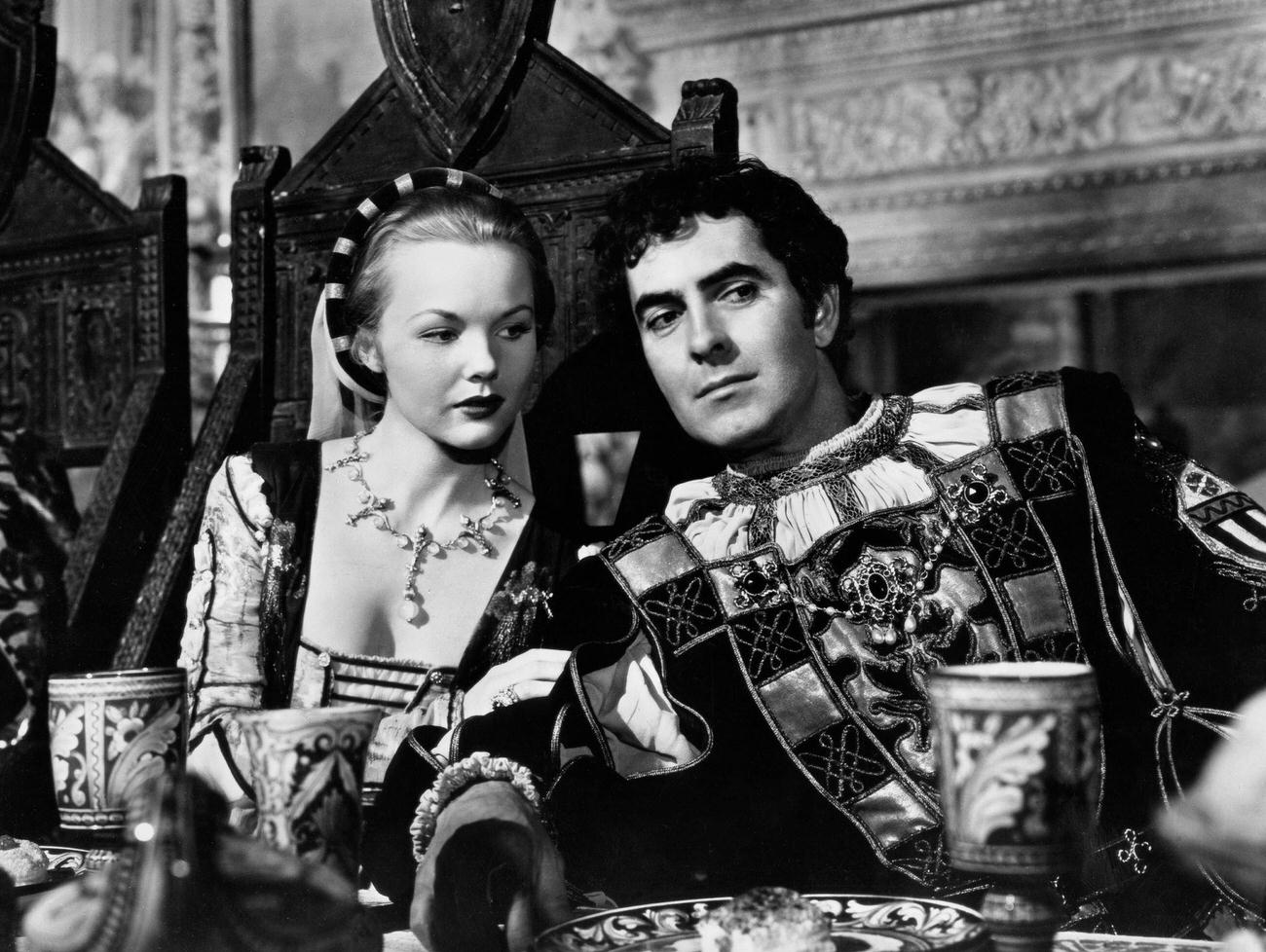Wanda Hendrix And Tyrone Power In The Film 'Prince Of Foxes', 1949.