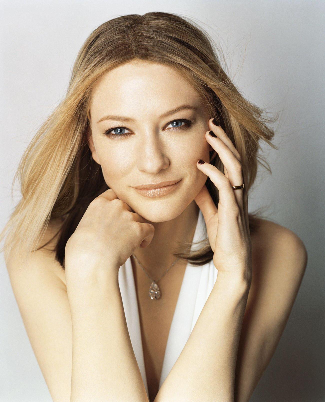 Cate Blanchett In A White Halter Top.
