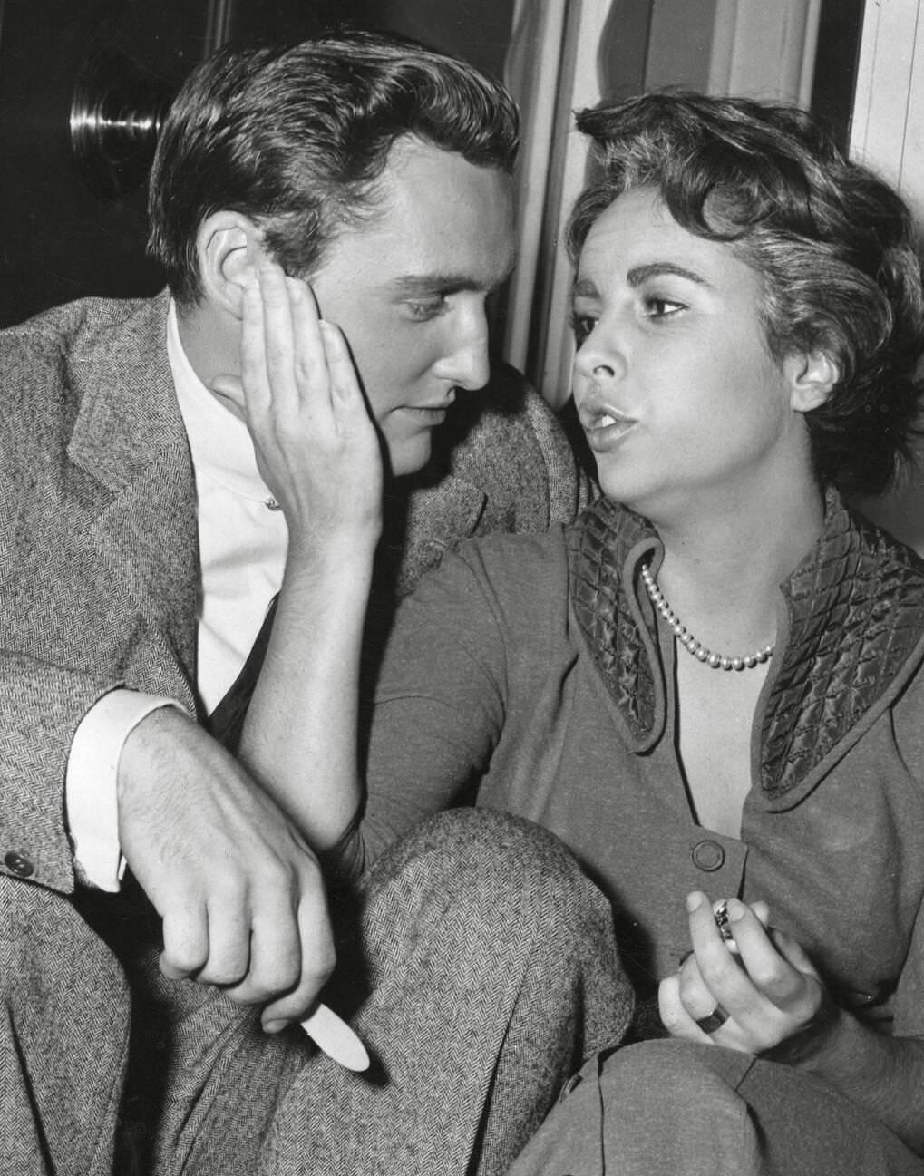 Dennis Hopper And Elizabeth Taylor On The Set Of &Amp;Quot;Giant&Amp;Quot;, 1955.