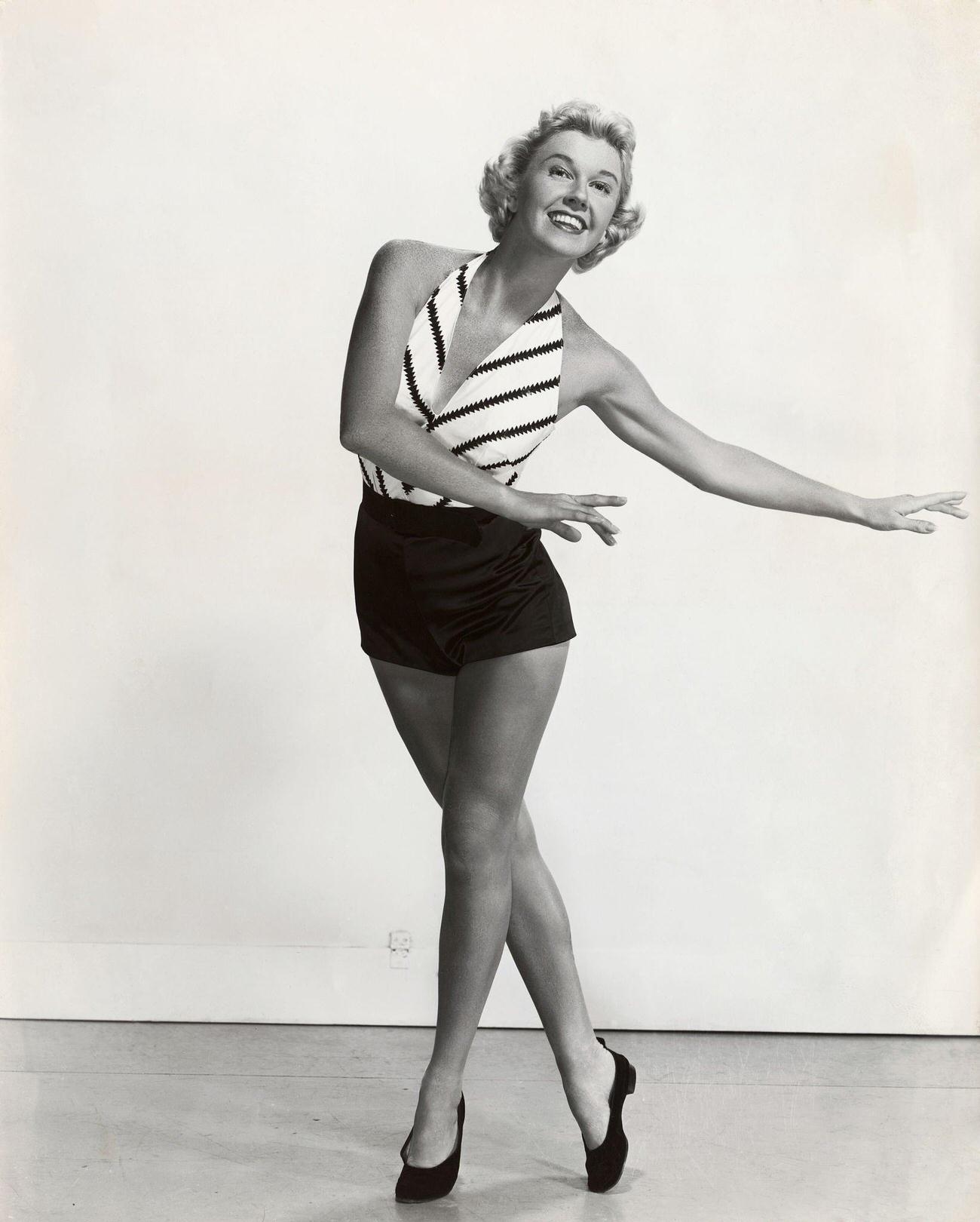 Doris Day In A Dancing Pose, Warner Brothers Film Fame.