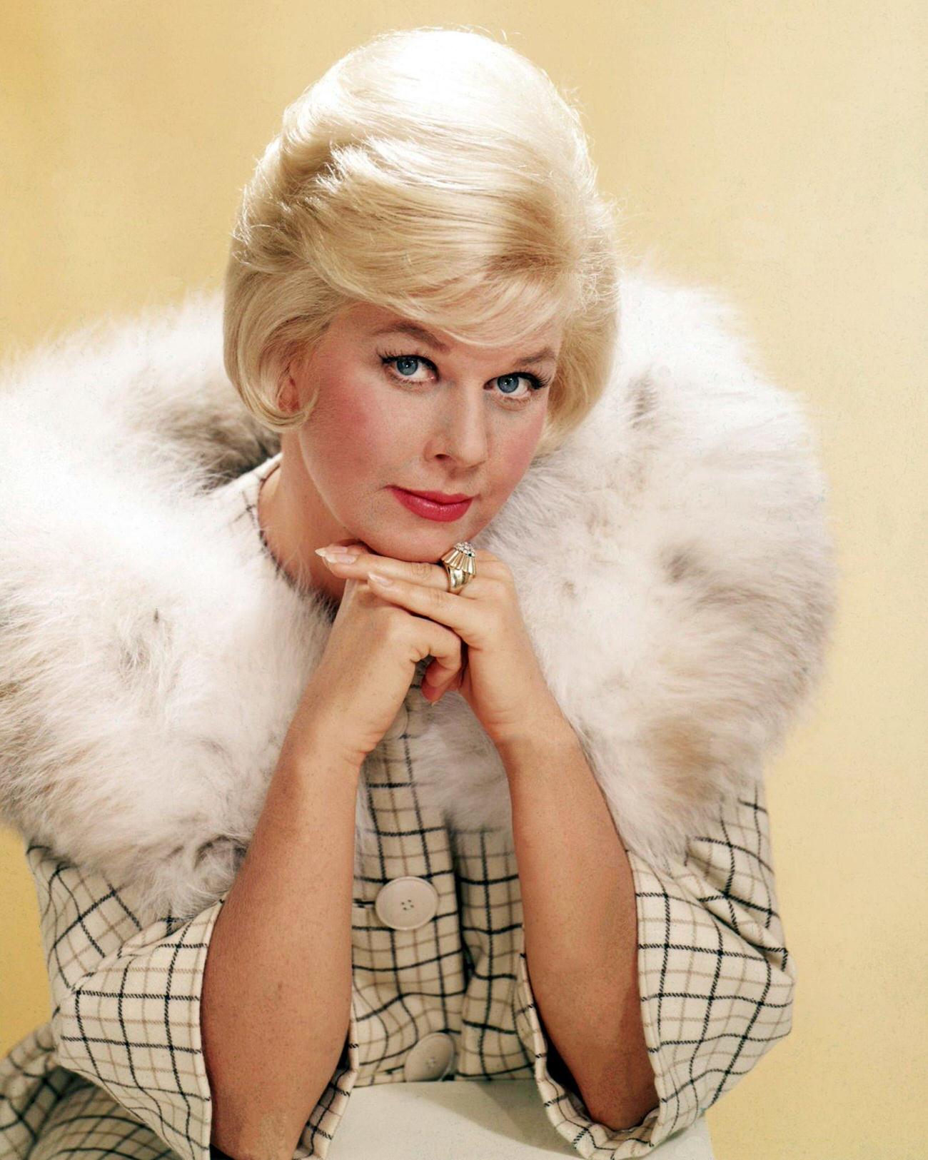Doris Day In A Fur-Trimmed Coat, Circa 1963.