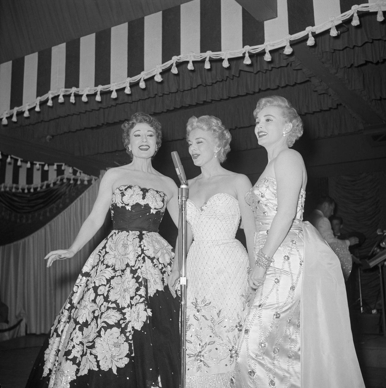 Eva Gabor With Her Sisters Performing In Las Vegas.