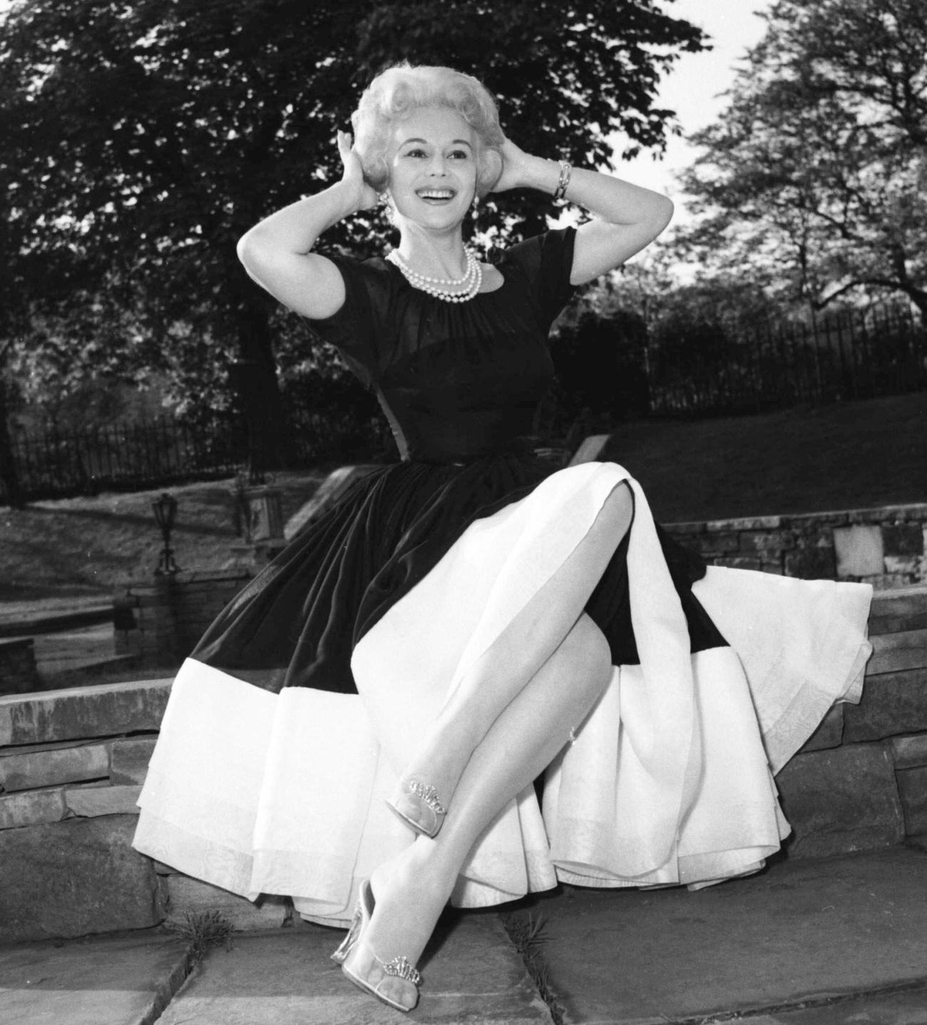 Eva Gabor, April 1957.