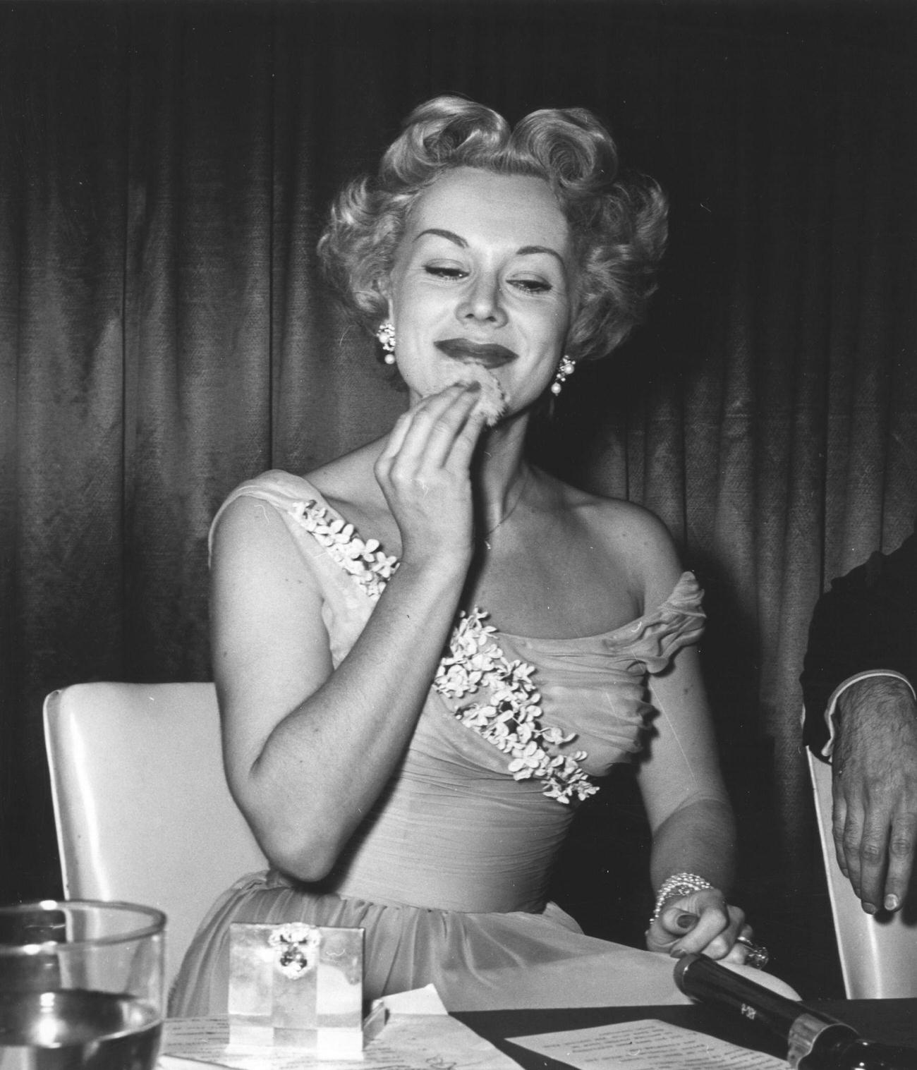 Eva Gabor Doing Her Makeup.