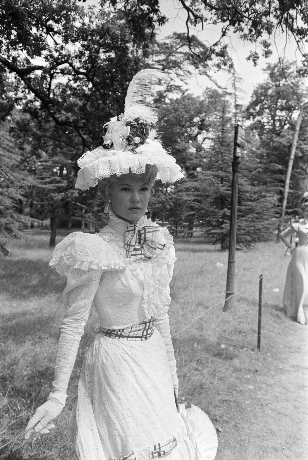 Eva Gabor During The Filming Of 'Gigi', August 1957.