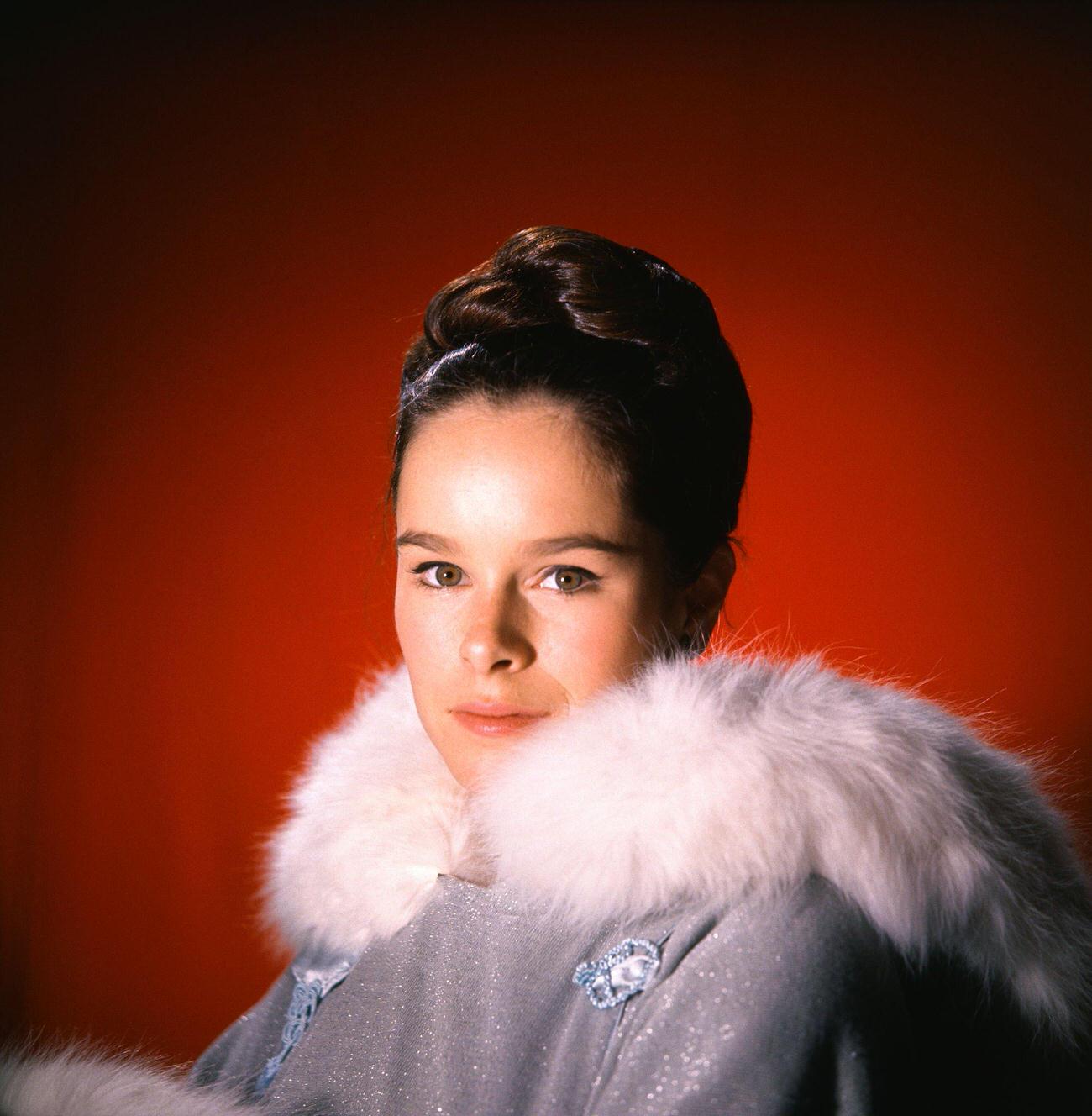 Geraldine Chaplin In A Coat With A Fur Collar, 1960S.