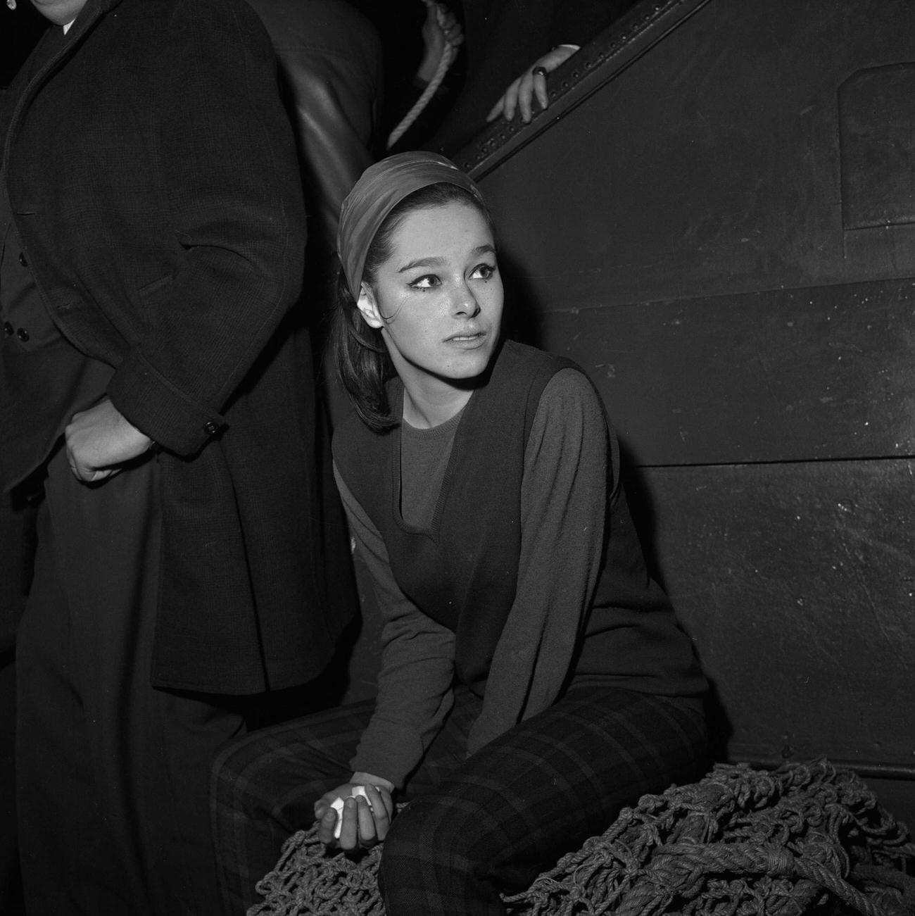 Geraldine Chaplin At The Gala Of Artists Union, Paris, March 1964.