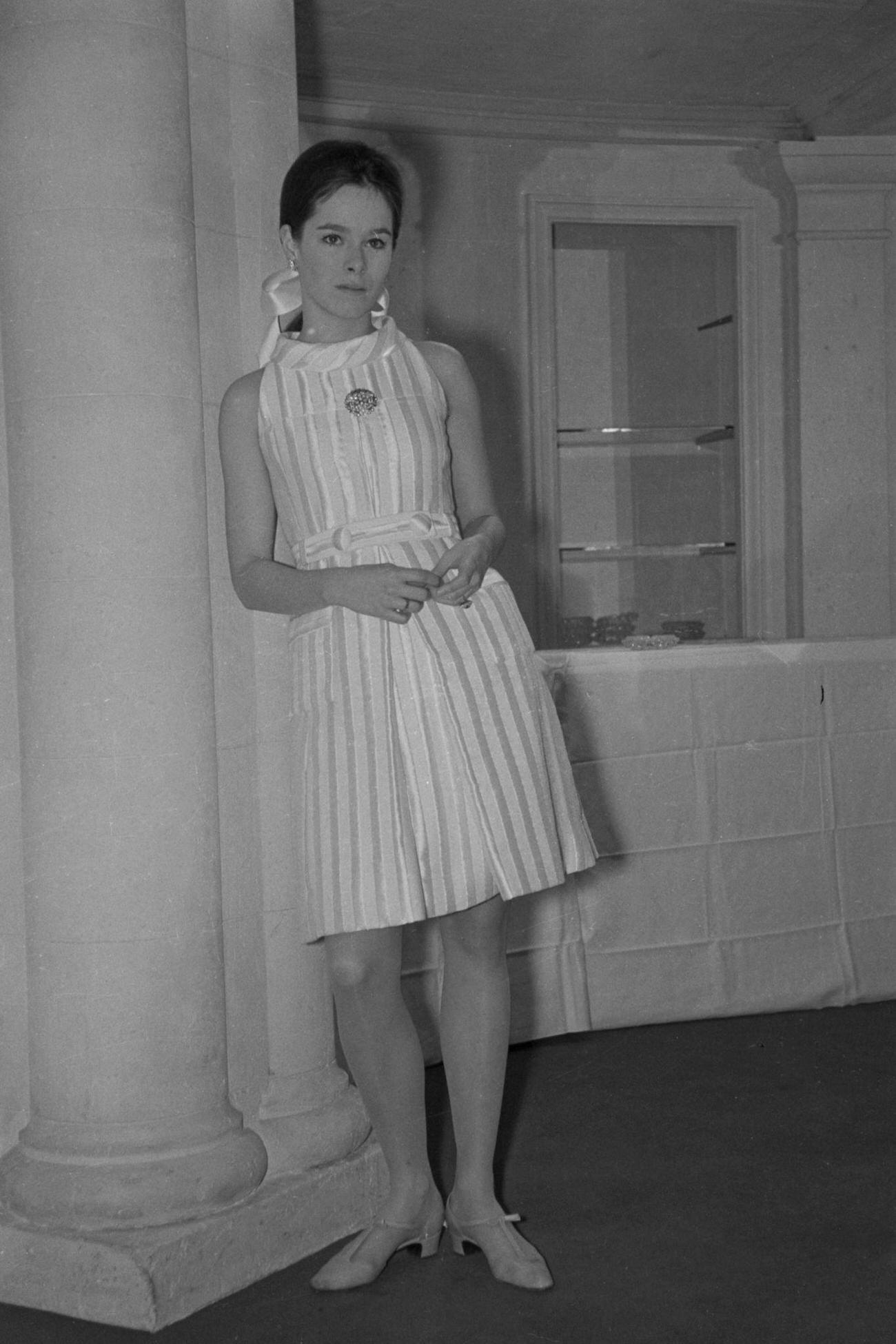 Geraldine Chaplin At Fashion Designer Ted Lapidus' In Paris, France, June 27, 1966.