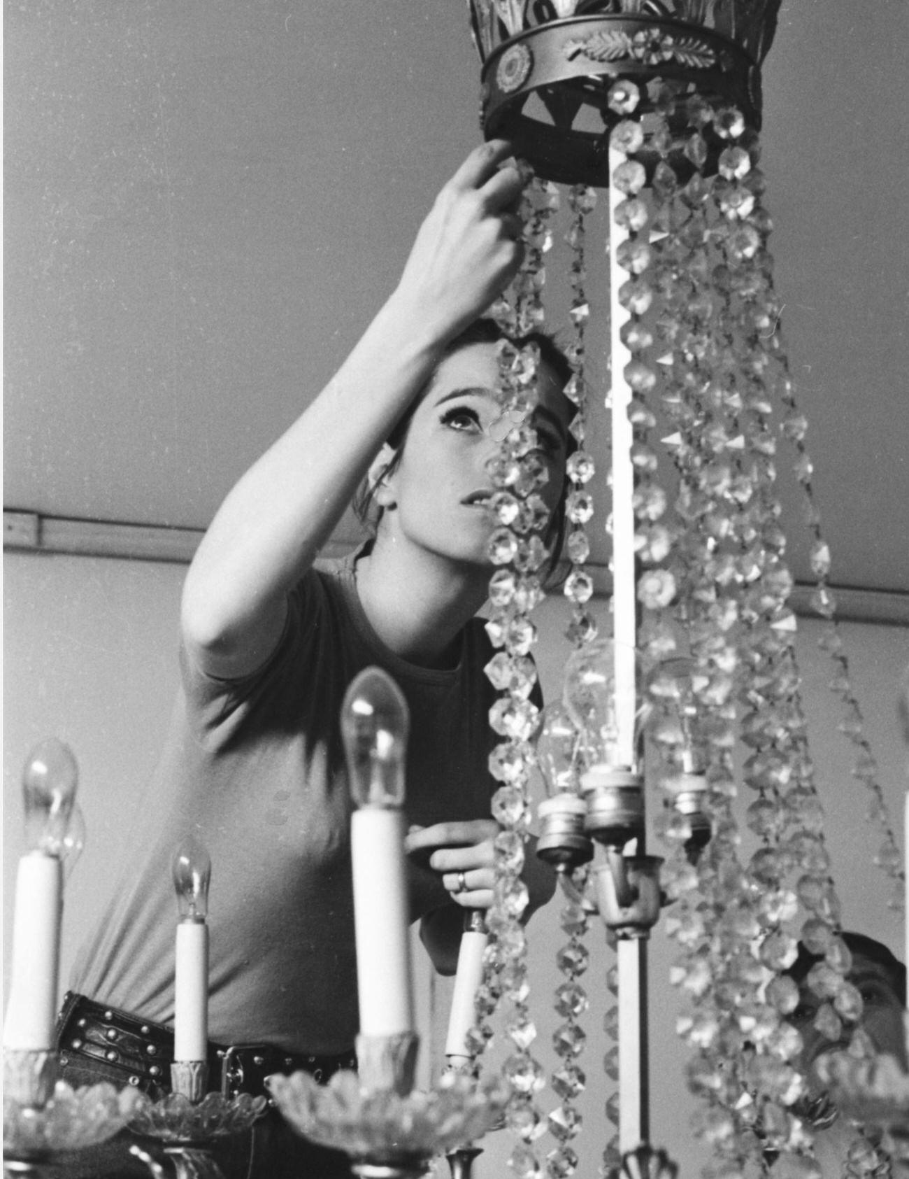 Geraldine Chaplin During The Filming Of 'La Madriguera' Directed By Carlos Saura, Madrid, Spain, 1969.