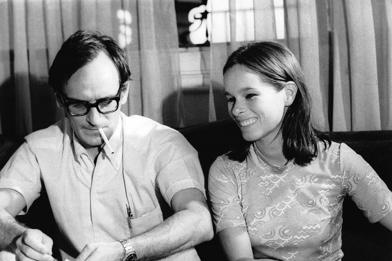 Director Carlos Saura And Geraldine Chaplin, Circa 1970.