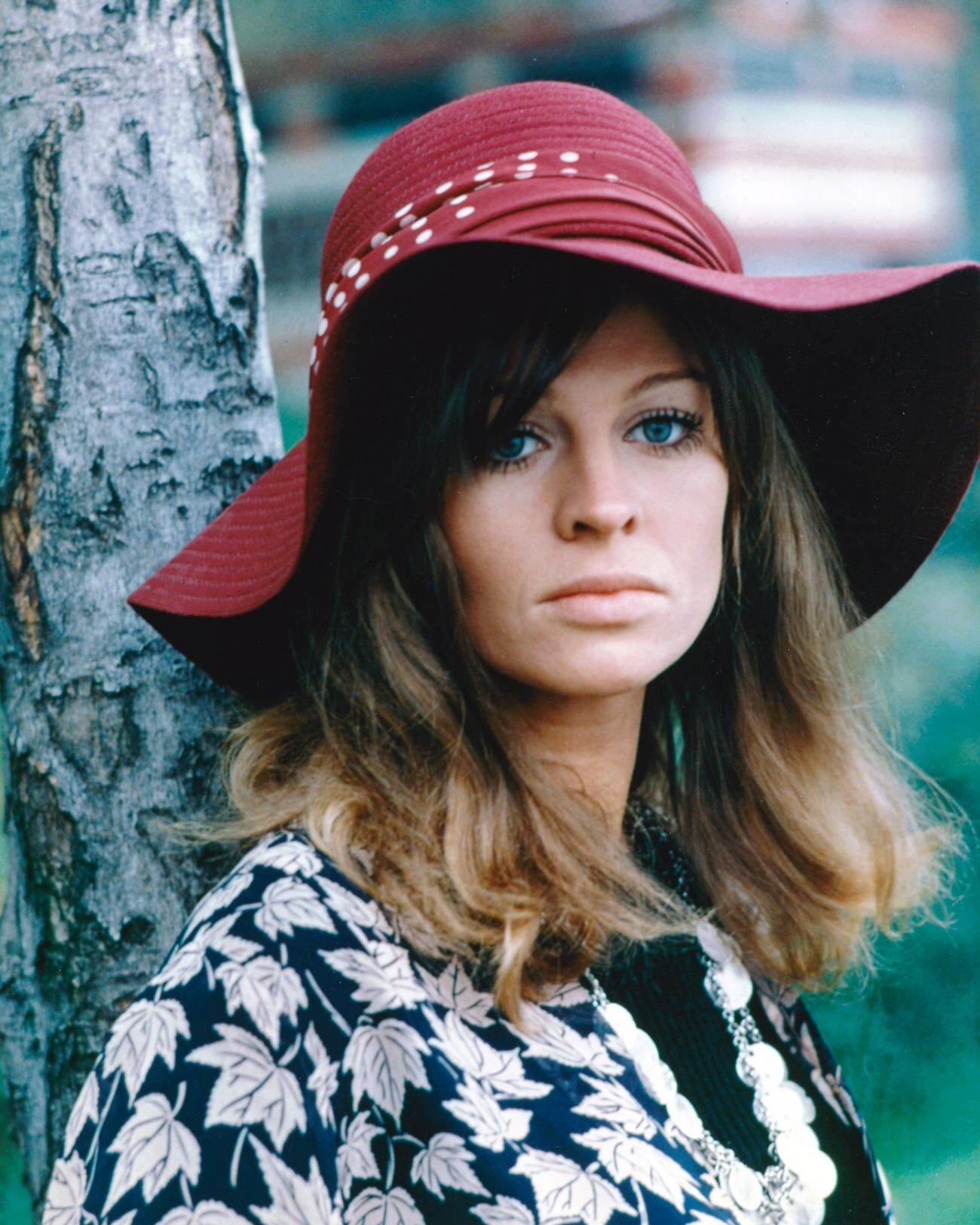 Julie Christie Beside A Tree Trunk, Circa 1965.