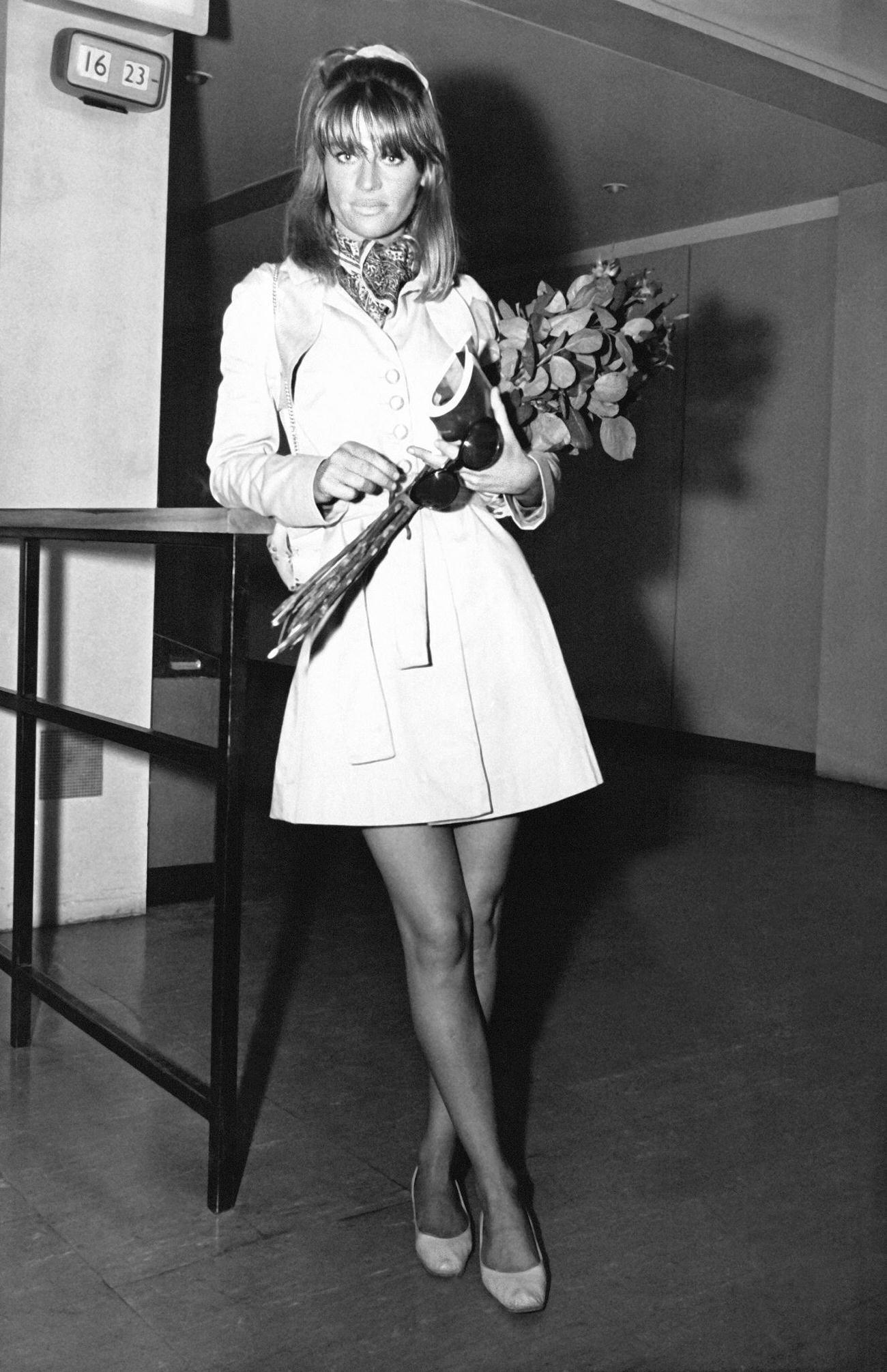 Julie Christie With A Bouquet Of Roses, Circa 1960, France.
