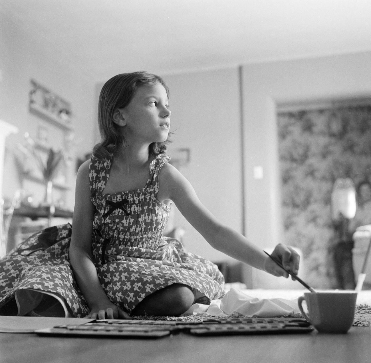 9-Year-Old Lana Wood At Her Home In Los Angeles, Ca, June 18, 1955.