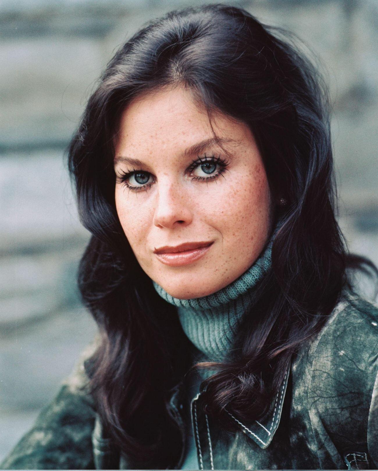 Lana Wood Wearing A Green Polo Neck Jumper And Suede Jacket, Circa 1970.