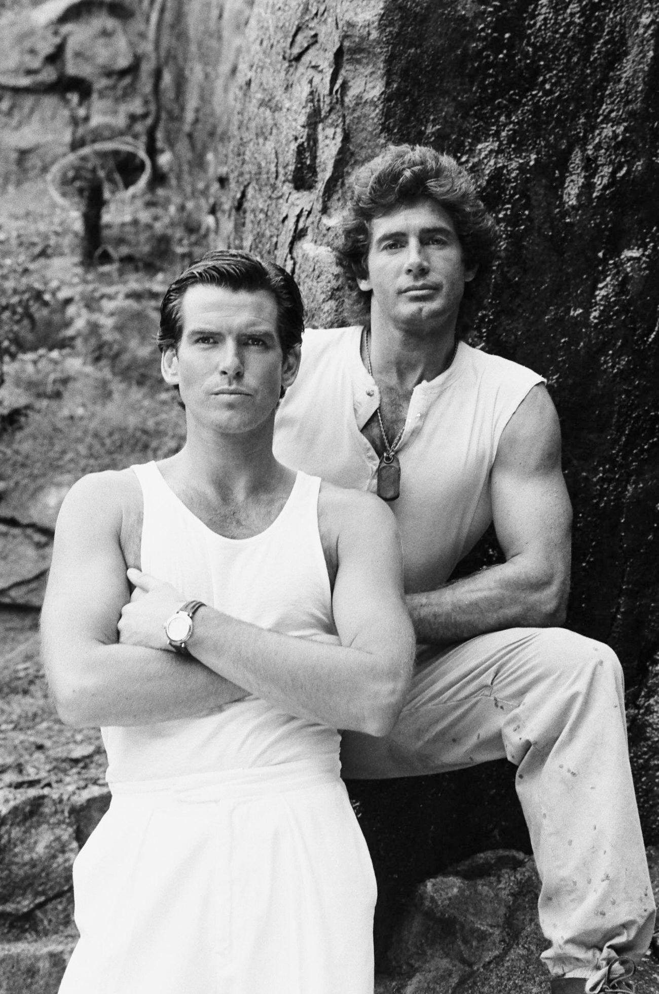 Pierce Brosnan And Jack Scalia In &Amp;Quot;Remington Steele,&Amp;Quot; Episode 501 &Amp;Amp; 502.