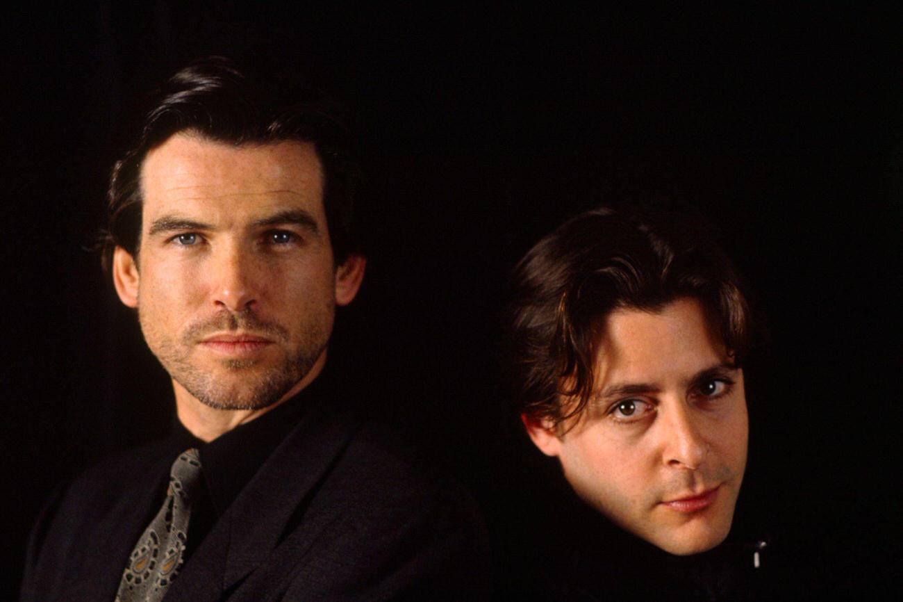Pierce Brosnan And Judd Nelson On The Set Of &Amp;Quot;Entangled,&Amp;Quot; Directed By Max Fisher.