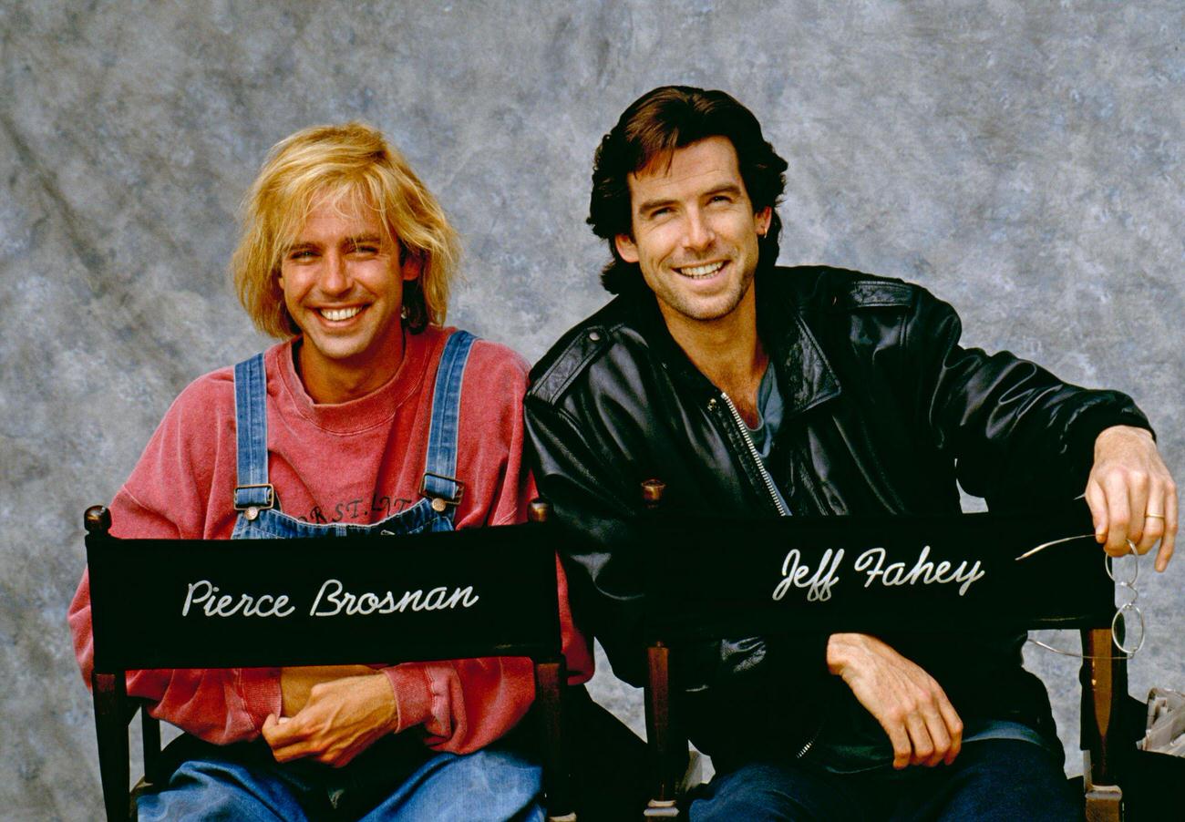 Jeff Fahey And Pierce Brosnan In The Film &Amp;Quot;The Lawnmower Man.&Amp;Quot;
