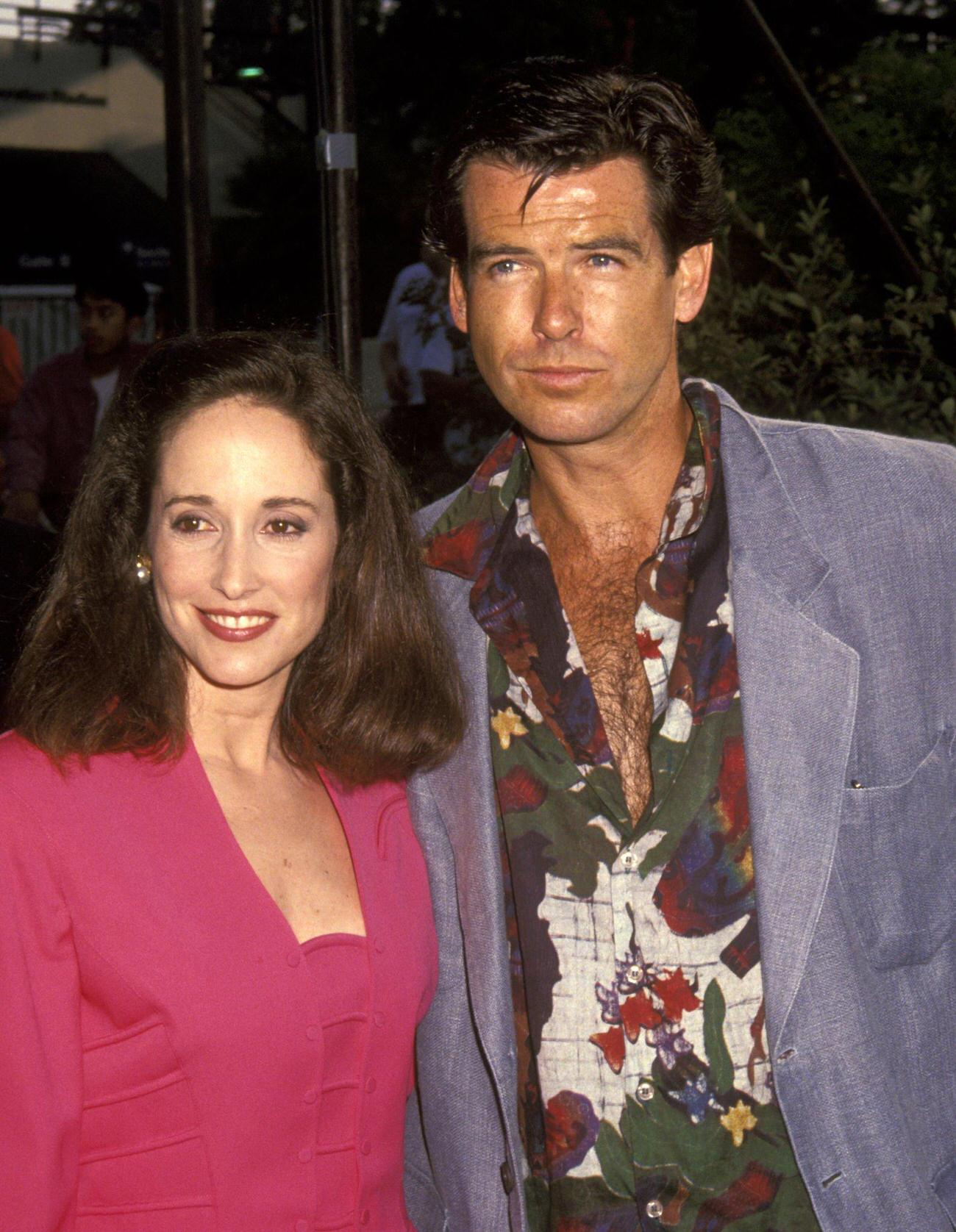 Lilly Tartikoff And Pierce Brosnan At &Amp;Quot;An Evening At The Net&Amp;Quot; Party, Ucla'S Tennis Center, August 3, 1992.