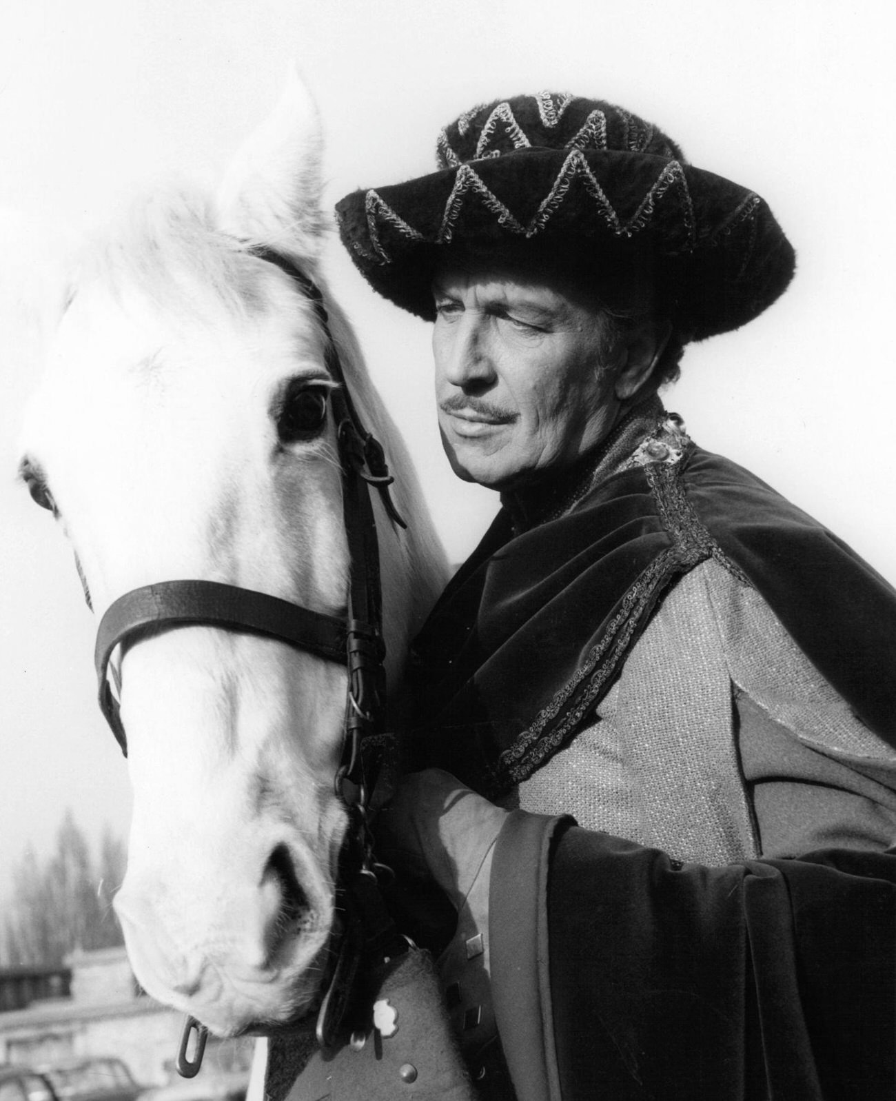 Vincent Price With A Horse In 'The Masque Of The Red Death', 1964.