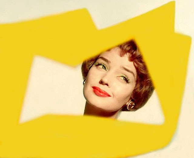 Dolores Hawkins With Yellow Eyeshadow Highlighting Her Face, 1959.