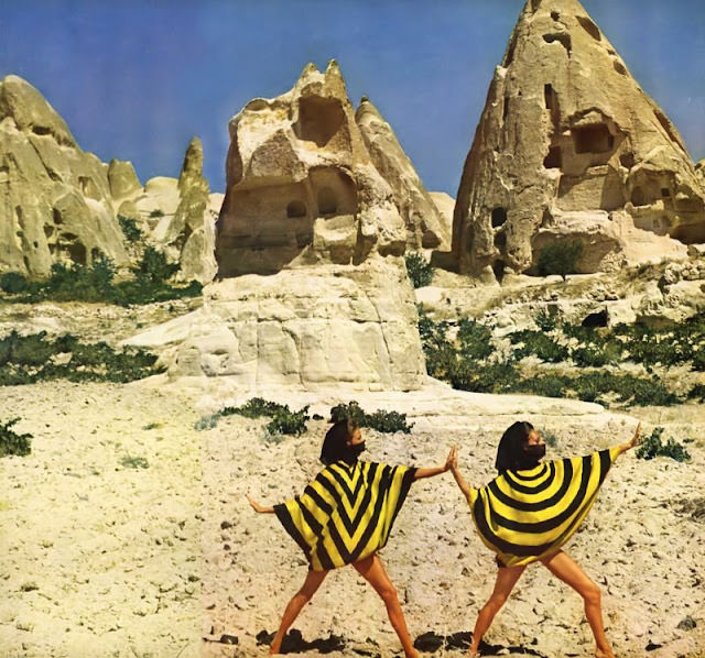 Editha Dussler And Antonia In Silk Dresses By Donald Brooks, Vogue, December 1, 1966.