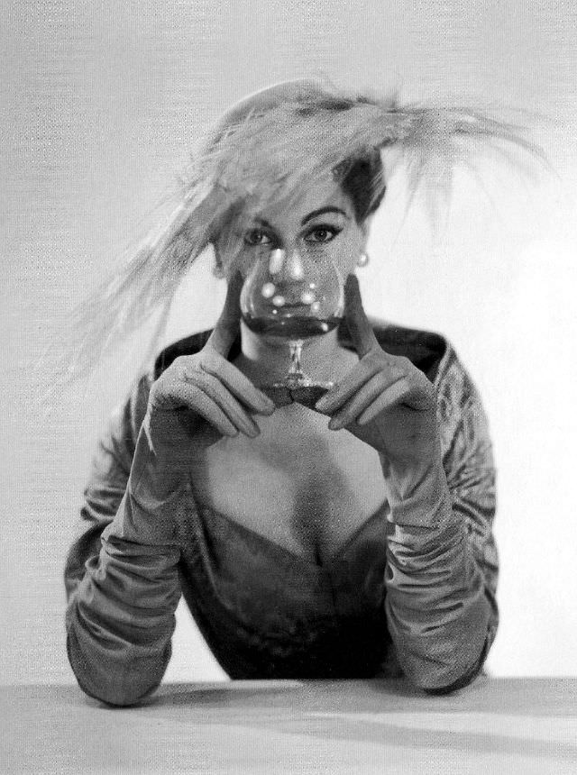 Stella In A Dress And Feathered Hat By Jacques Fath, 1955.