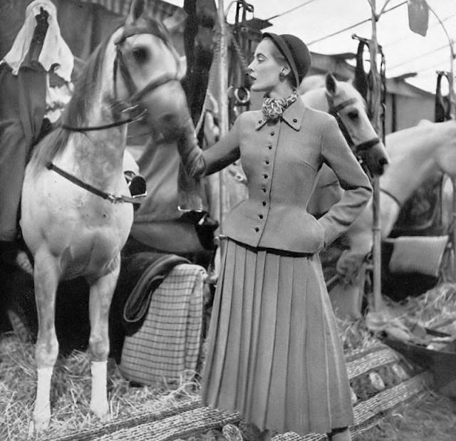 Pat O'Reilly In A Green-Flecked Beige Tweed Suit By Spectator Sports, Harper'S Bazaar Uk, December 1951.