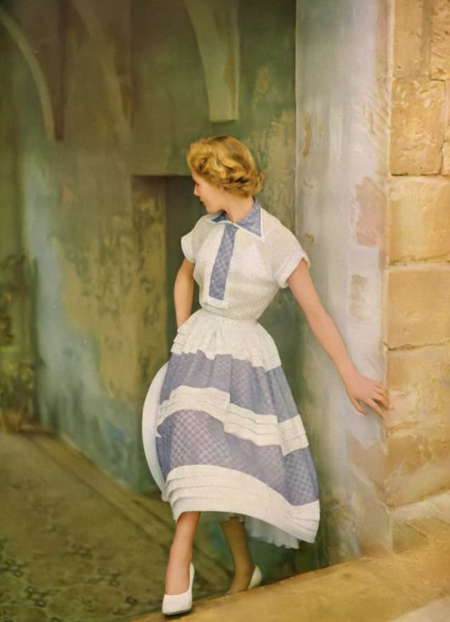 Model In Susan Small'S Muslin Summer Dress, Harper'S Bazaar Uk, June 1951.