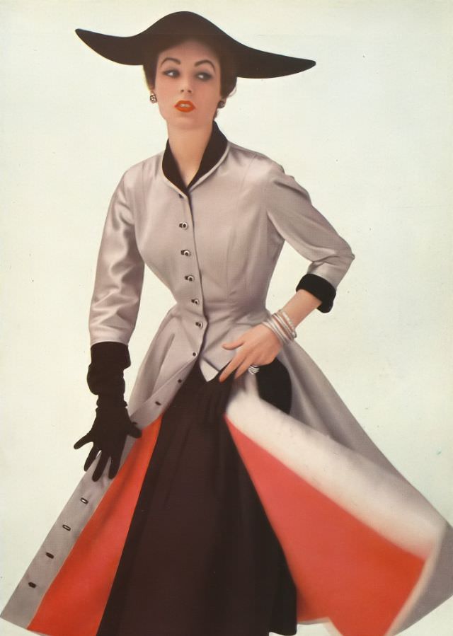 Susan Hook In Susan Small'S Cocktail Coat-Dress, Harper'S Bazaar Uk, August 1952.