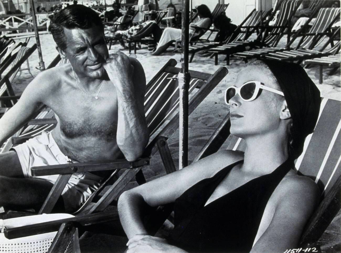 &Amp;Quot;To Catch A Thief,&Amp;Quot; Featuring Cary Grant On The Beach, 1955.