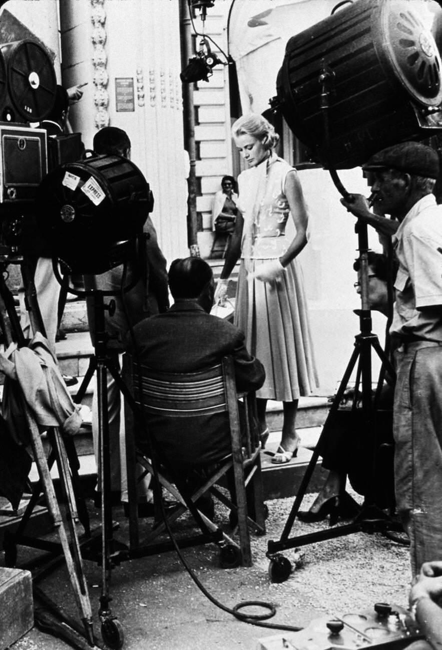 Behind The Scenes Of &Amp;Quot;To Catch A Thief&Amp;Quot; With Alfred Hitchcock, 1955.