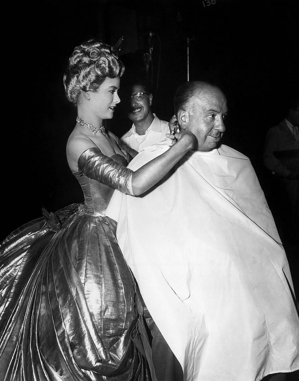 Grace Kelly And Alfred Hitchcock In &Amp;Quot;To Catch A Thief,&Amp;Quot; 1955.