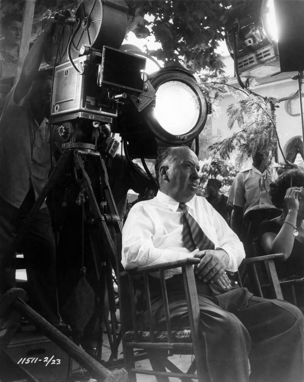 Alfred Hitchcock With Movie Crew On Set Of &Amp;Quot;To Catch A Thief,&Amp;Quot; 1955.