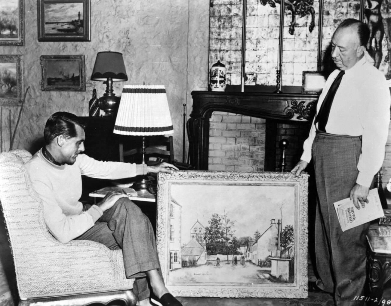 Cary Grant And Alfred Hitchcock In &Amp;Quot;To Catch A Thief,&Amp;Quot; 1955.