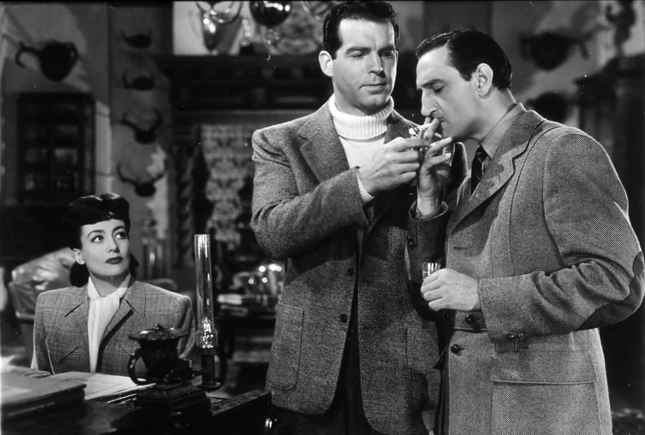 Basil Rathbone, Fred Macmurray, And Joan Crawford Starred In Above Suspicion, 1943.