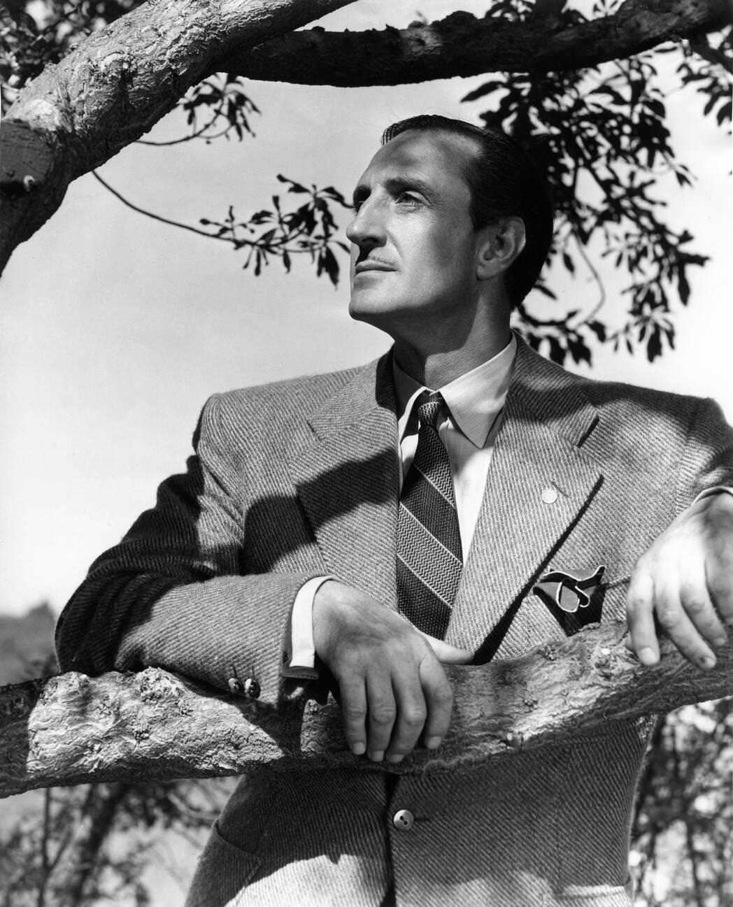Basil Rathbone In A Candid Portrait, 1943.