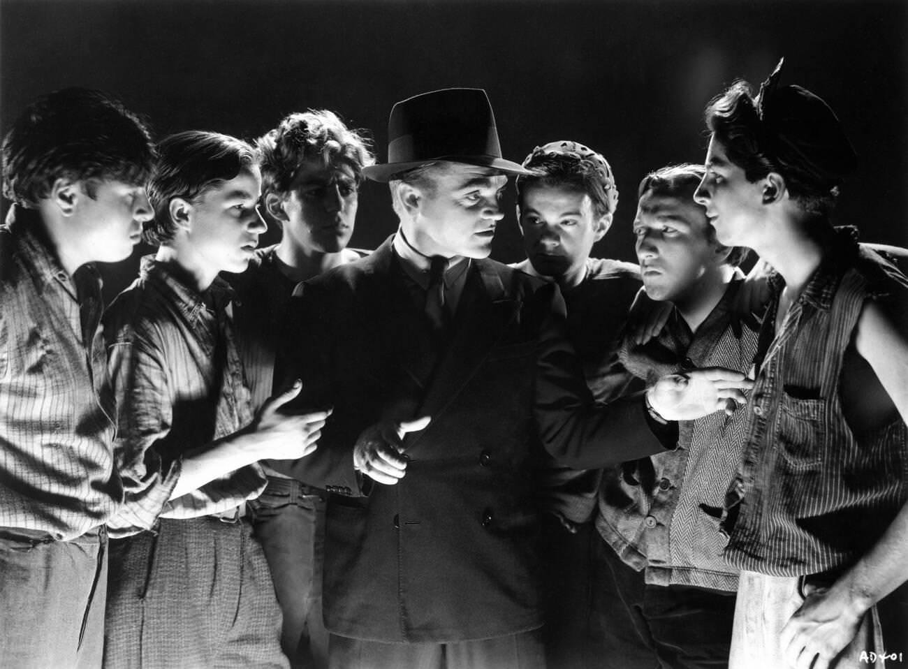 James Cagney And The Dead End Kids In A Publicity Portrait For Angels With Dirty Faces, 1938.