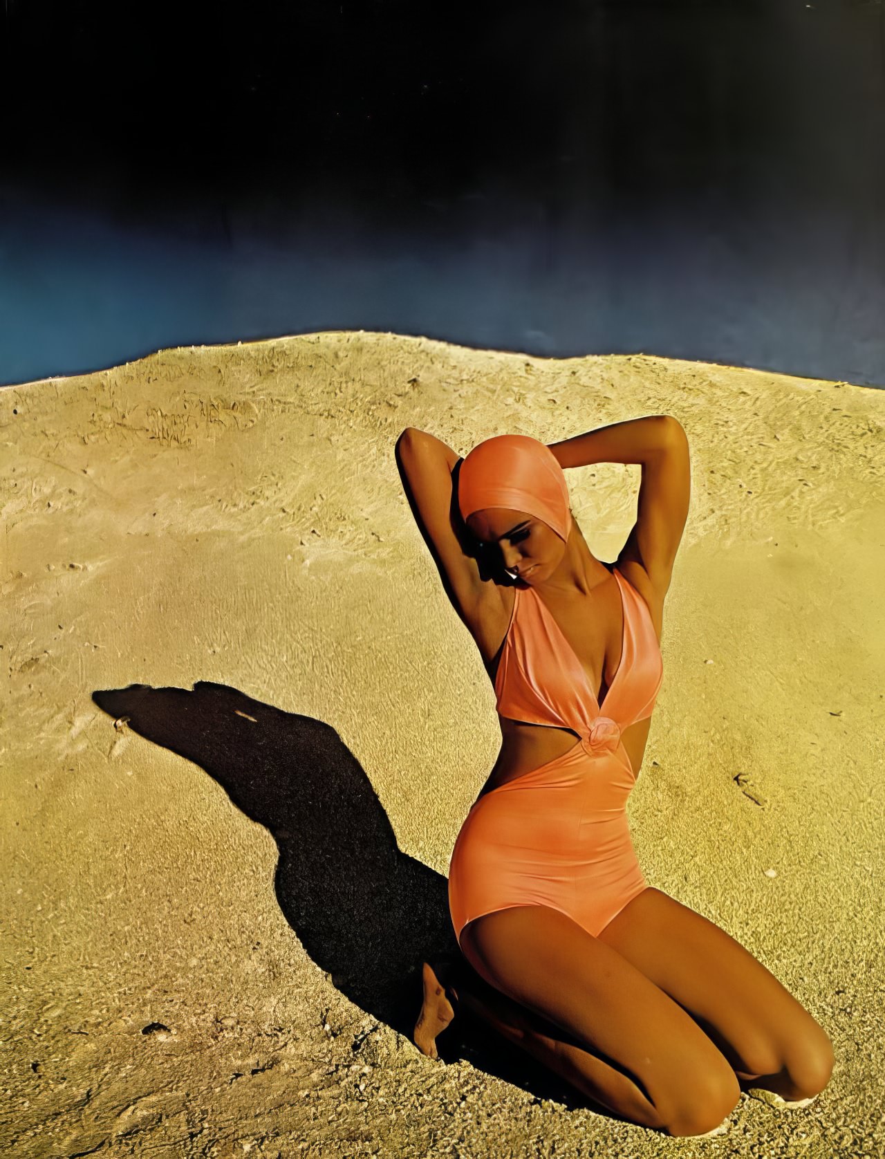 Ann Turkel In A Cutout Sea Coral Suit By Cole Of California, 1968.