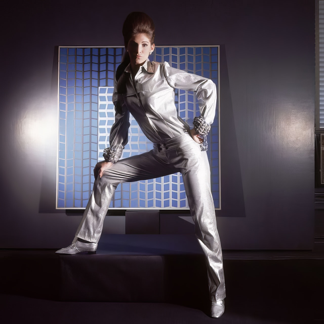 Ann Turkel In Silvered Stretch Jeans And A Shirt By Lynn Stuart, 1966.