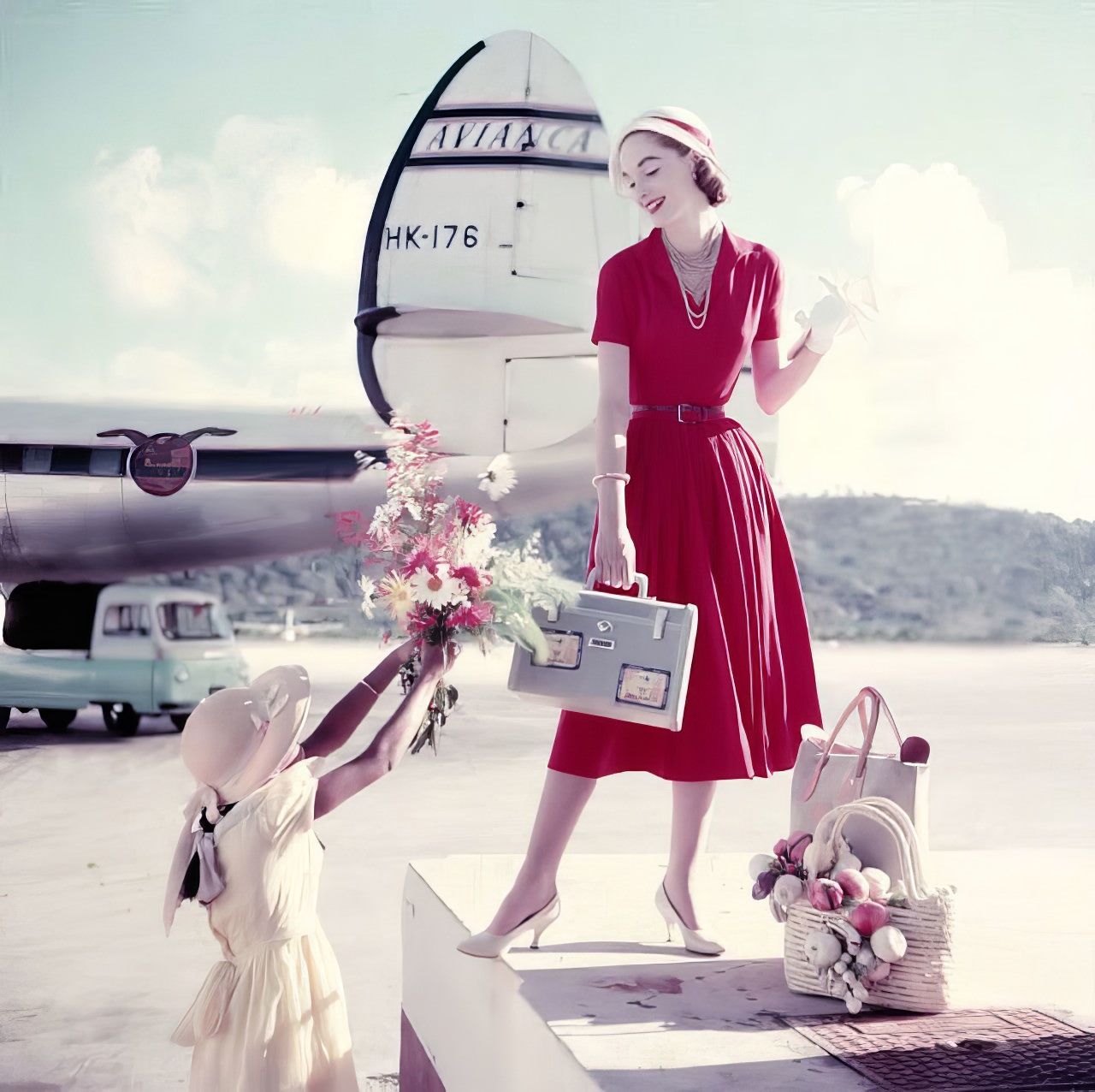 Romaine Simenson In A Red Shirtwaist Dress By Anne Fogarty, Vogue, March 1, 1957.