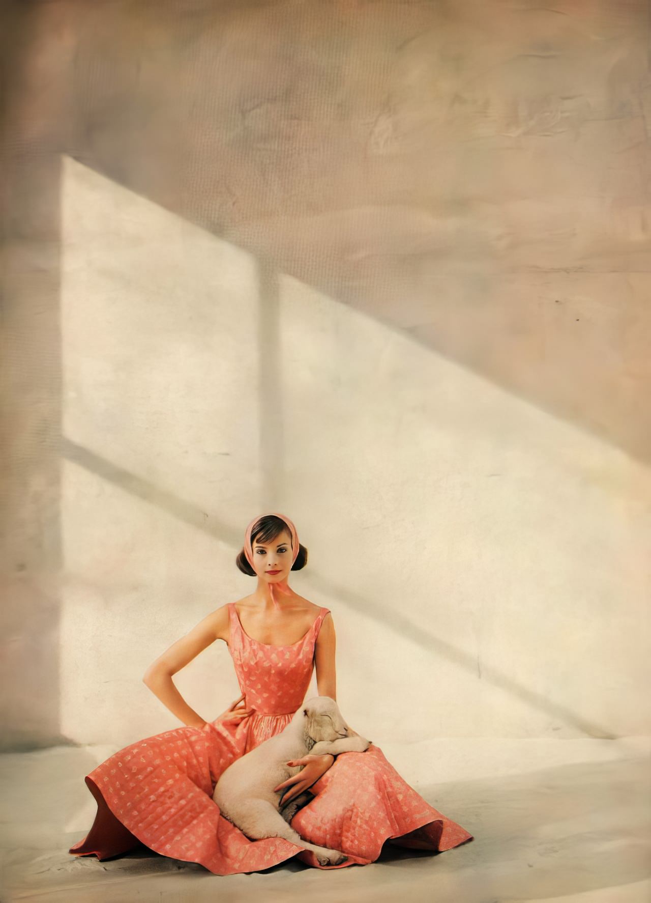 Iris Bianchi In A Pink Beach Club Dress By Anne Fogarty, Harper'S Bazaar, April 1959.