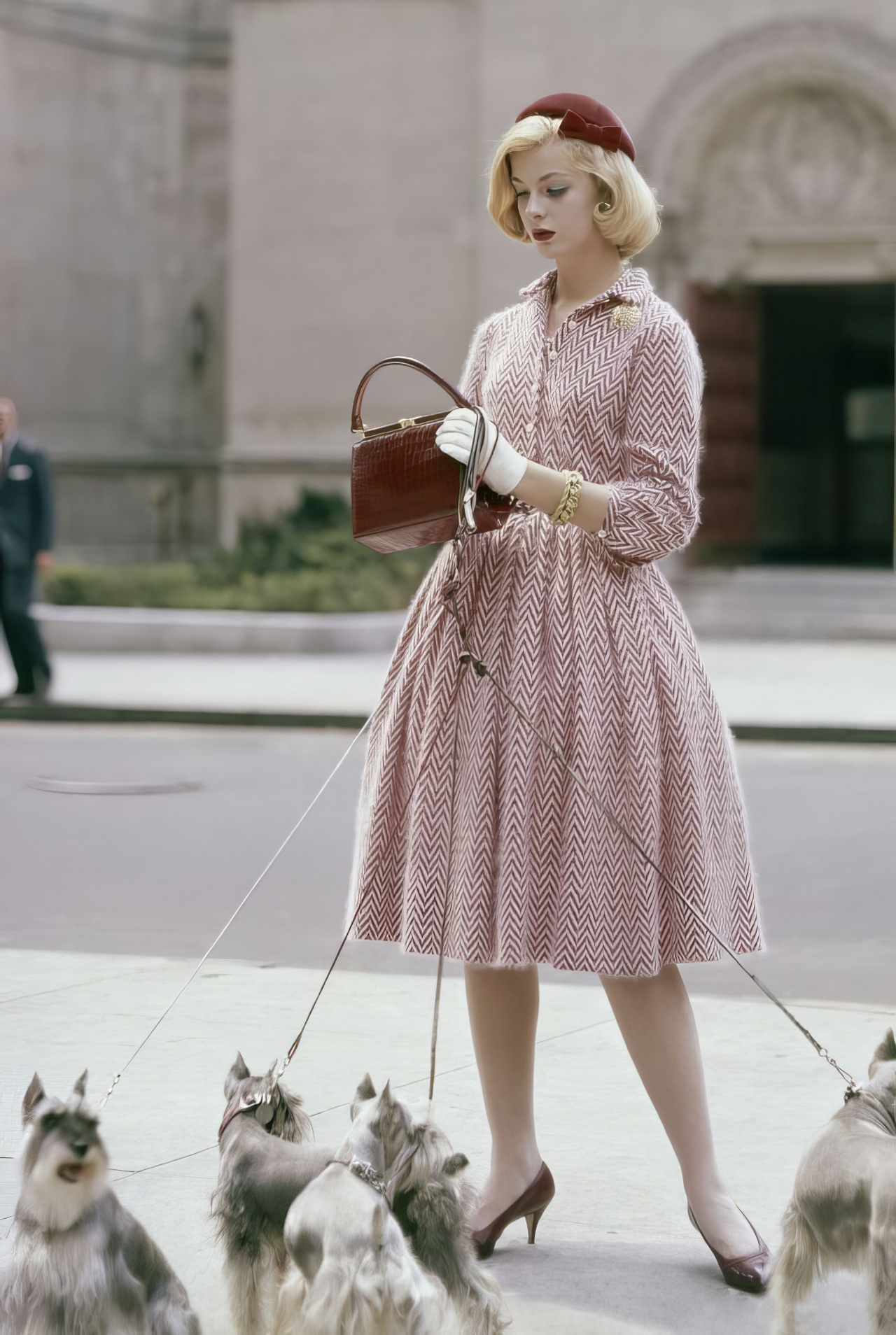 A Model Wore A Knitted Dress By Anne Fogarty, New York City, 1959.