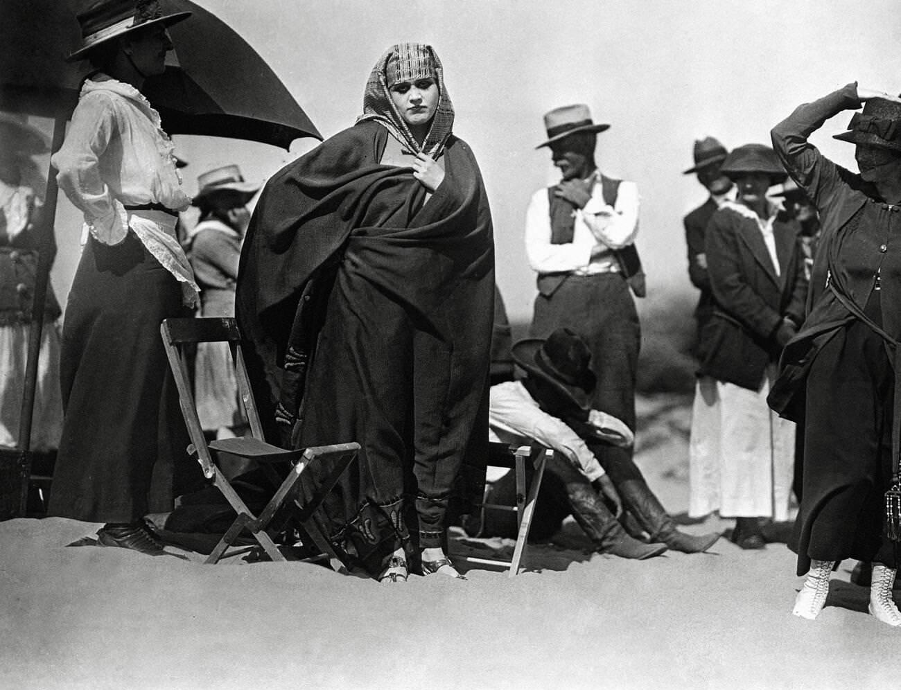 Theda Bara During The Making Of Cleopatra, 1917.