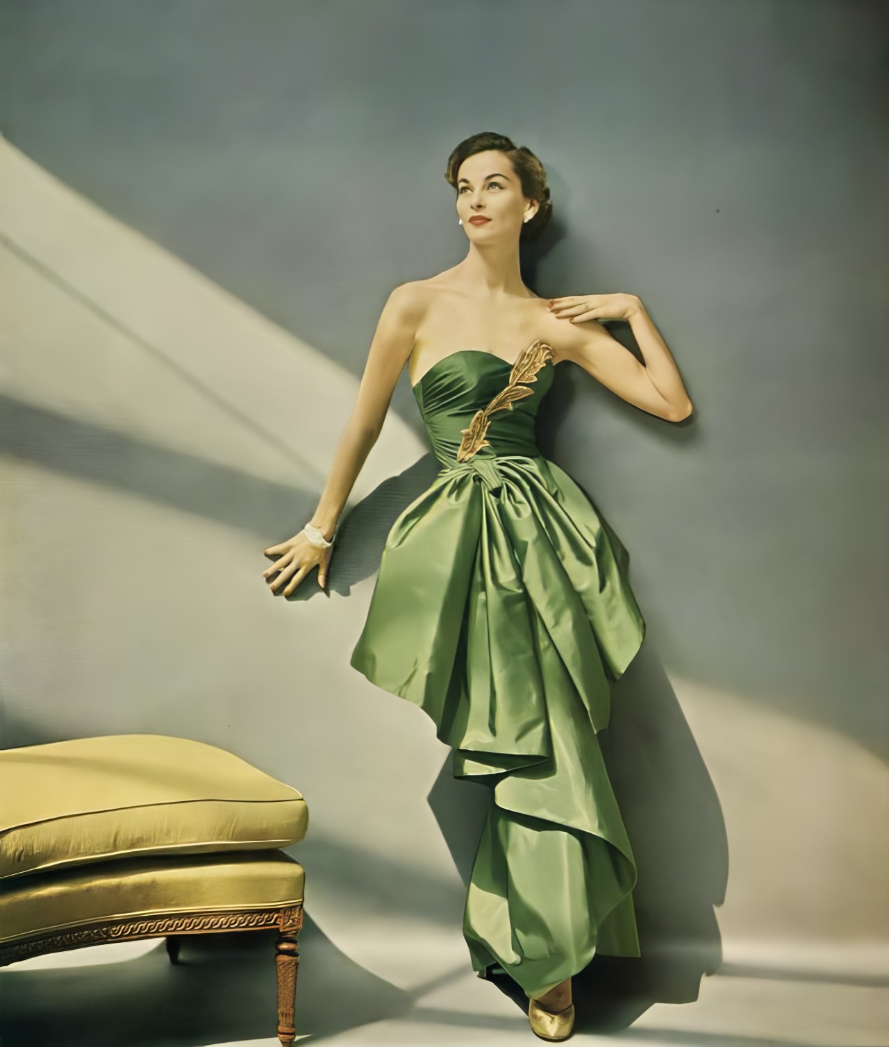 Eva Gerney In A William Rose Yarn-Dyed Faille Gown With Enka Rayon By Modern Couture, Vogue, November 1, 1952.