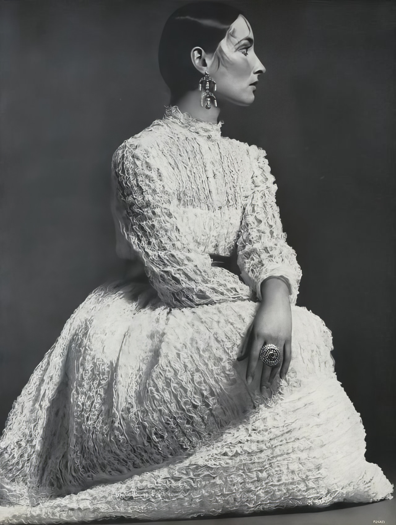 Model In An Edwardian-Style Lace Dress By Anne Fogarty, Vogue, April 15, 1968.