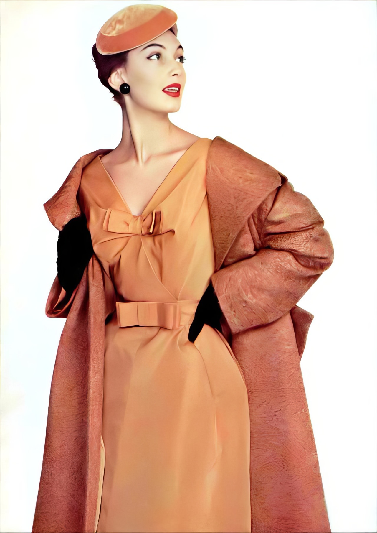 Marie-Hélène In A Faille Dress By Jean Patou, 1954.