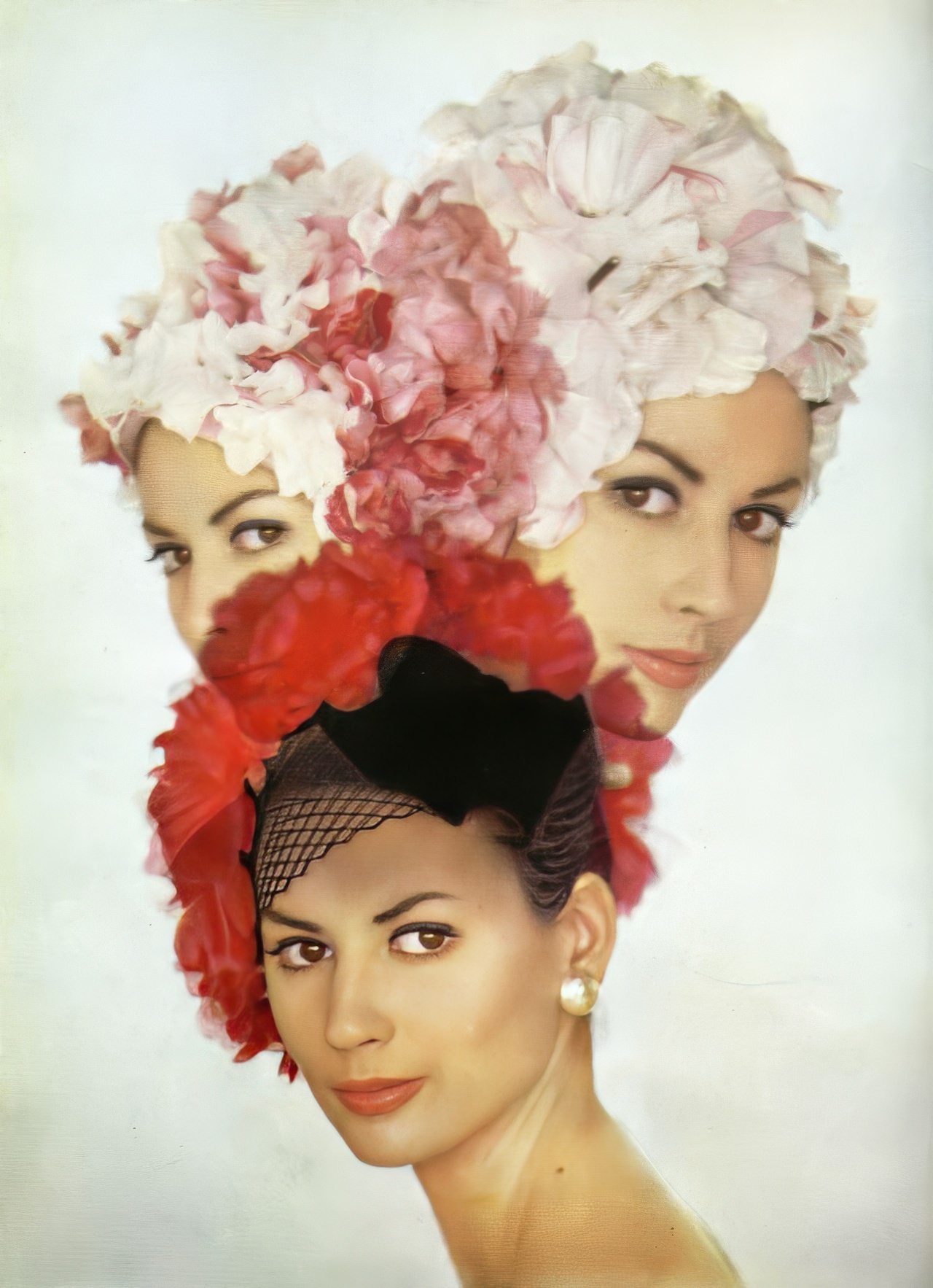 Katherine Pastrie In Summery Hats By Otto Lucas, Harper'S Bazaar Uk, April 1961.
