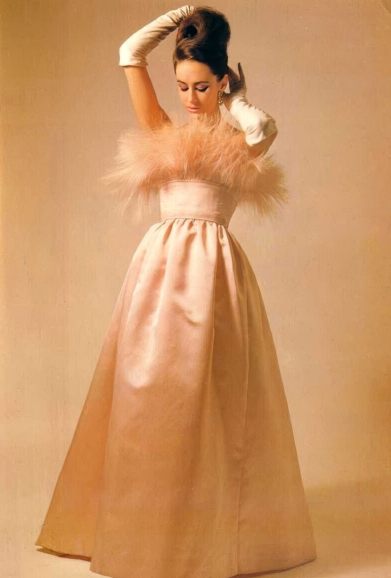 Katherine Pastrie In A Silk-Satin Ball Gown By Pierre Balmain, 1962.